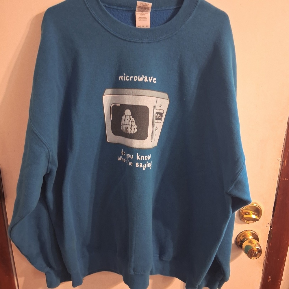 Ricky Jamaraz Microwave Teal Blue Sweatshirt 3x EUC‎ RETIRED Rare